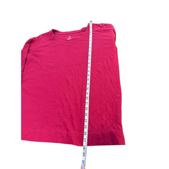 J. Jill Burgundy Basic Soft Simple Supima Scoop Neck Tunic Top Size Medium - Picture 11 of 11